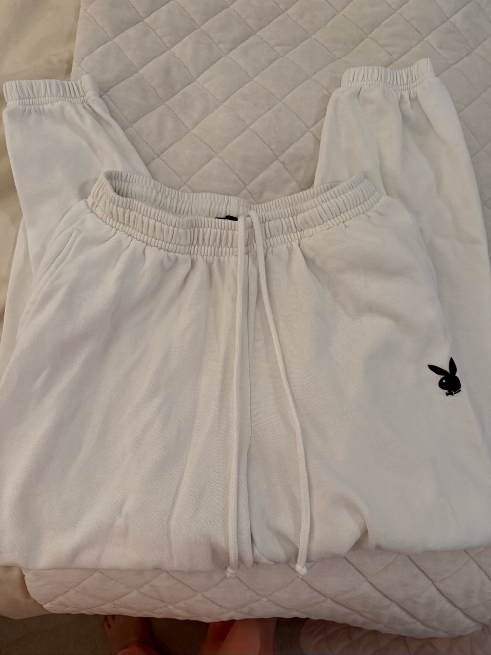 PacSun Playful Bunny White Sweatpants
